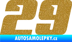 Samolepka Startovní číslo 29 typ 6 Ultra Metalic zlatá