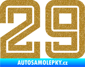 Samolepka Startovní číslo 29 typ 7 Ultra Metalic zlatá