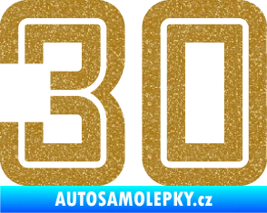 Samolepka Startovní číslo 30 typ 7 Ultra Metalic zlatá