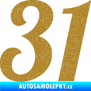 Samolepka Startovní číslo 31 typ 3 Ultra Metalic zlatá