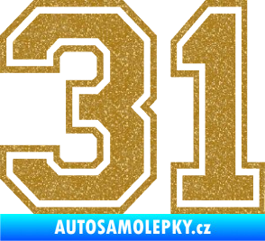Samolepka Startovní číslo 31 typ 4 Ultra Metalic zlatá