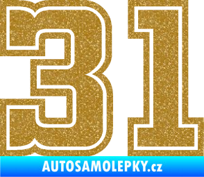 Samolepka Startovní číslo 31 typ 5 Ultra Metalic zlatá