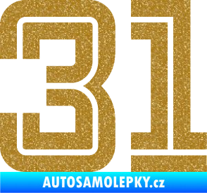 Samolepka Startovní číslo 31 typ 7 Ultra Metalic zlatá