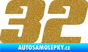 Samolepka Startovní číslo 32 typ 6 Ultra Metalic zlatá