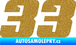 Samolepka Startovní číslo 33 typ 6 Ultra Metalic zlatá