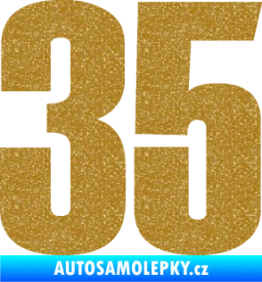 Samolepka Startovní číslo 35 typ 2  Ultra Metalic zlatá