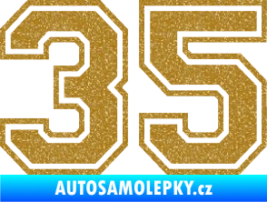 Samolepka Startovní číslo 35 typ 4 Ultra Metalic zlatá