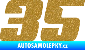 Samolepka Startovní číslo 35 typ 6 Ultra Metalic zlatá