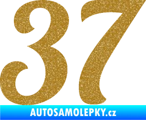 Samolepka Startovní číslo 37 typ 3  Ultra Metalic zlatá