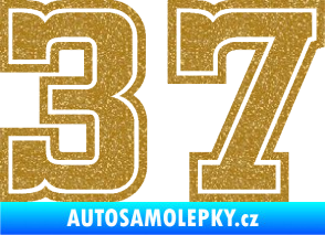 Samolepka Startovní číslo 37 typ 5 Ultra Metalic zlatá