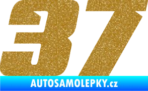 Samolepka Startovní číslo 37 typ 6 Ultra Metalic zlatá