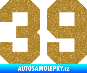 Samolepka Startovní číslo 39 Ultra Metalic zlatá