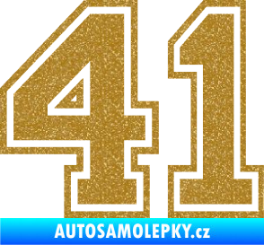 Samolepka Startovní číslo 41 typ 4 Ultra Metalic zlatá