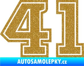 Samolepka Startovní číslo 41 typ 5 Ultra Metalic zlatá