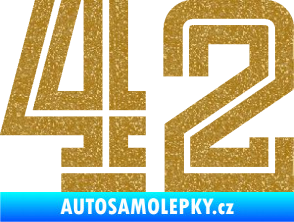 Samolepka Startovní číslo 42 typ 7 Ultra Metalic zlatá