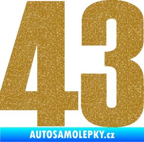 Samolepka Startovní číslo 43 typ 2    Ultra Metalic zlatá