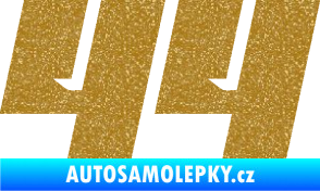 Samolepka Startovní číslo 44 typ 6 Ultra Metalic zlatá