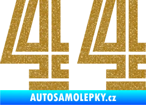 Samolepka Startovní číslo 44 typ 7 Ultra Metalic zlatá