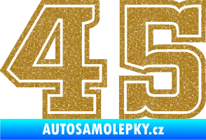 Samolepka Startovní číslo 45 typ 5 Ultra Metalic zlatá
