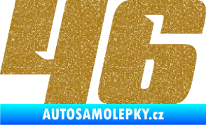 Samolepka Startovní číslo 46 typ 6 Ultra Metalic zlatá