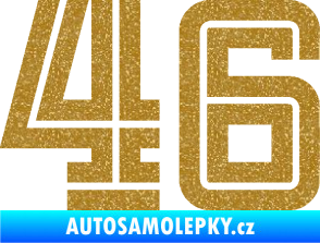 Samolepka Startovní číslo 46 typ 7 Ultra Metalic zlatá