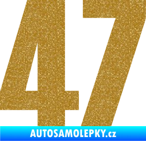 Samolepka Startovní číslo 47 typ 2       Ultra Metalic zlatá