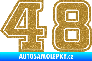Samolepka Startovní číslo 48 typ 5 Ultra Metalic zlatá