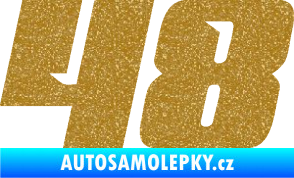 Samolepka Startovní číslo 48 typ 6 Ultra Metalic zlatá