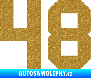 Samolepka Startovní číslo 48 Ultra Metalic zlatá