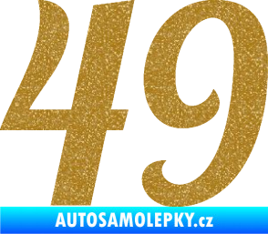 Samolepka Startovní číslo 49 typ 3 Ultra Metalic zlatá
