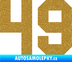 Samolepka Startovní číslo 49 Ultra Metalic zlatá