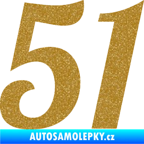 Samolepka Startovní číslo 51 typ 3 Ultra Metalic zlatá