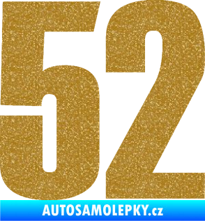Samolepka Startovní číslo 52 typ 2  Ultra Metalic zlatá