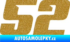 Samolepka Startovní číslo 52 typ 6 Ultra Metalic zlatá