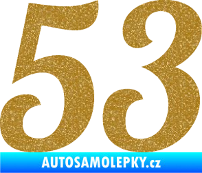 Samolepka Startovní číslo 53 typ 3 Ultra Metalic zlatá