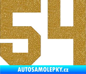 Samolepka Startovní číslo 54 Ultra Metalic zlatá