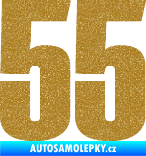 Samolepka Startovní číslo 55 typ 2   Ultra Metalic zlatá