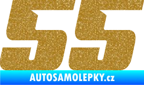 Samolepka Startovní číslo 55 typ 6 Ultra Metalic zlatá