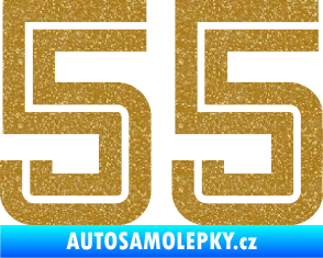 Samolepka Startovní číslo 55 typ 7 Ultra Metalic zlatá