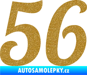 Samolepka Startovní číslo 56 typ 3 Ultra Metalic zlatá