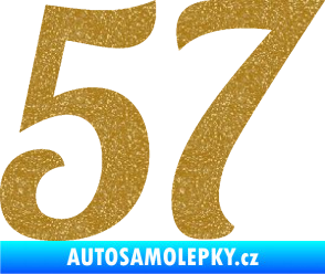 Samolepka Startovní číslo 57 typ 3 Ultra Metalic zlatá