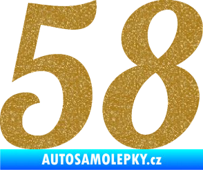 Samolepka Startovní číslo 58 typ 3 Ultra Metalic zlatá