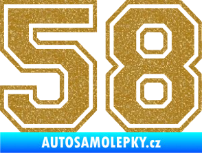 Samolepka Startovní číslo 58 typ 4 Ultra Metalic zlatá