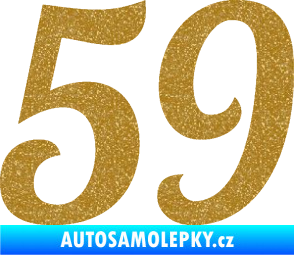 Samolepka Startovní číslo 59 typ 3 Ultra Metalic zlatá