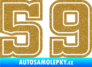 Samolepka Startovní číslo 59 typ 5 Ultra Metalic zlatá
