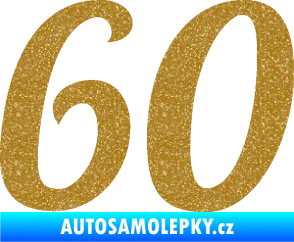Samolepka Startovní číslo 60 typ 3 Ultra Metalic zlatá