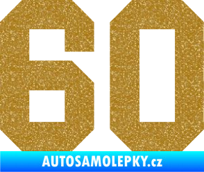 Samolepka Startovní číslo 60 Ultra Metalic zlatá