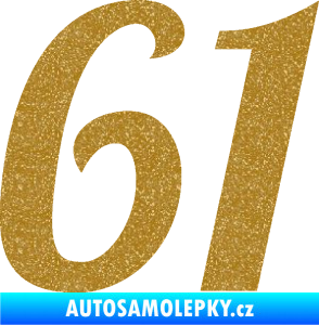 Samolepka Startovní číslo 61 typ 3 Ultra Metalic zlatá