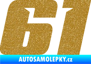 Samolepka Startovní číslo 61 typ 6 Ultra Metalic zlatá