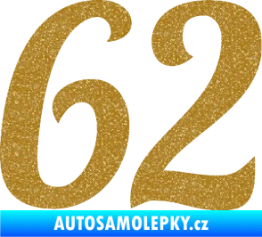 Samolepka Startovní číslo 62 typ 3 Ultra Metalic zlatá